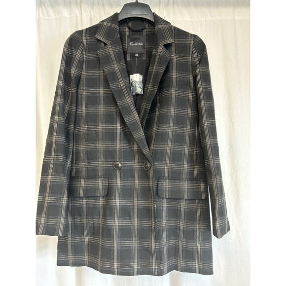 Madewell NH898 The Caldwell Double-Breasted Blazer in Seaton Plaid - Picture 6 of 8